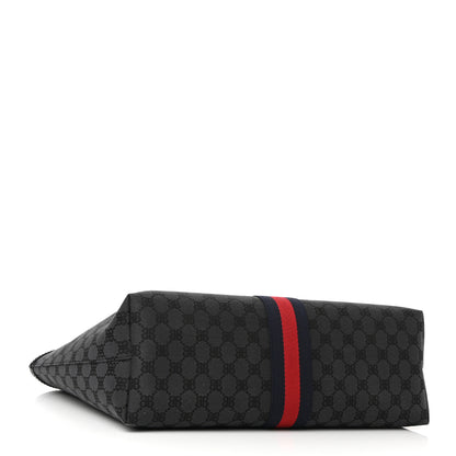 Gucci X BALENCIAGA BB Monogram Web Medium Ophidia Shopping Tote Black 4 of 10
