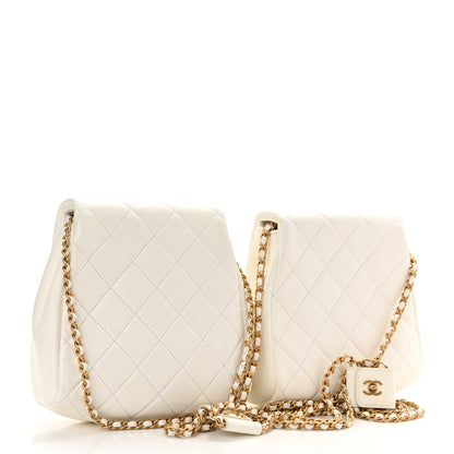 Chanel Lambskin Quilted Side-Packs White 3 of 13
