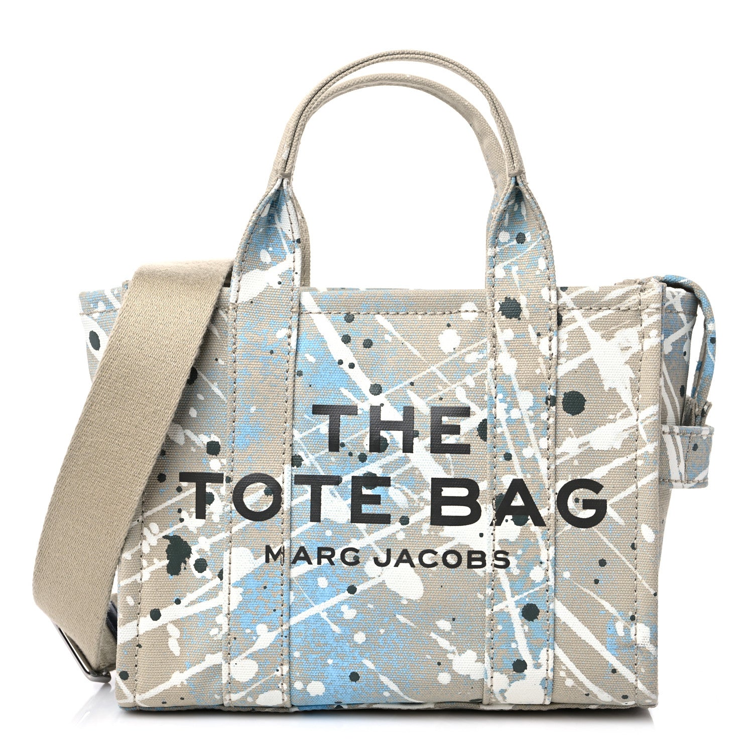 Marc Jacobs Canvas Splatter Mini The Tote Bag Brown Rice Multi 1 of 14