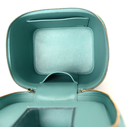 Chanel Caviar Quilted Small Top Handle Vanity Case With Chain Light Blue 5 of 10