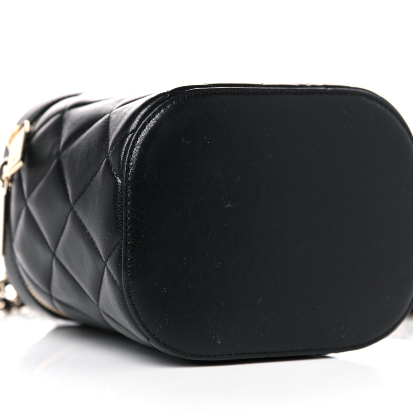 Lambskin Quilted Trendy Vanity Case Black
