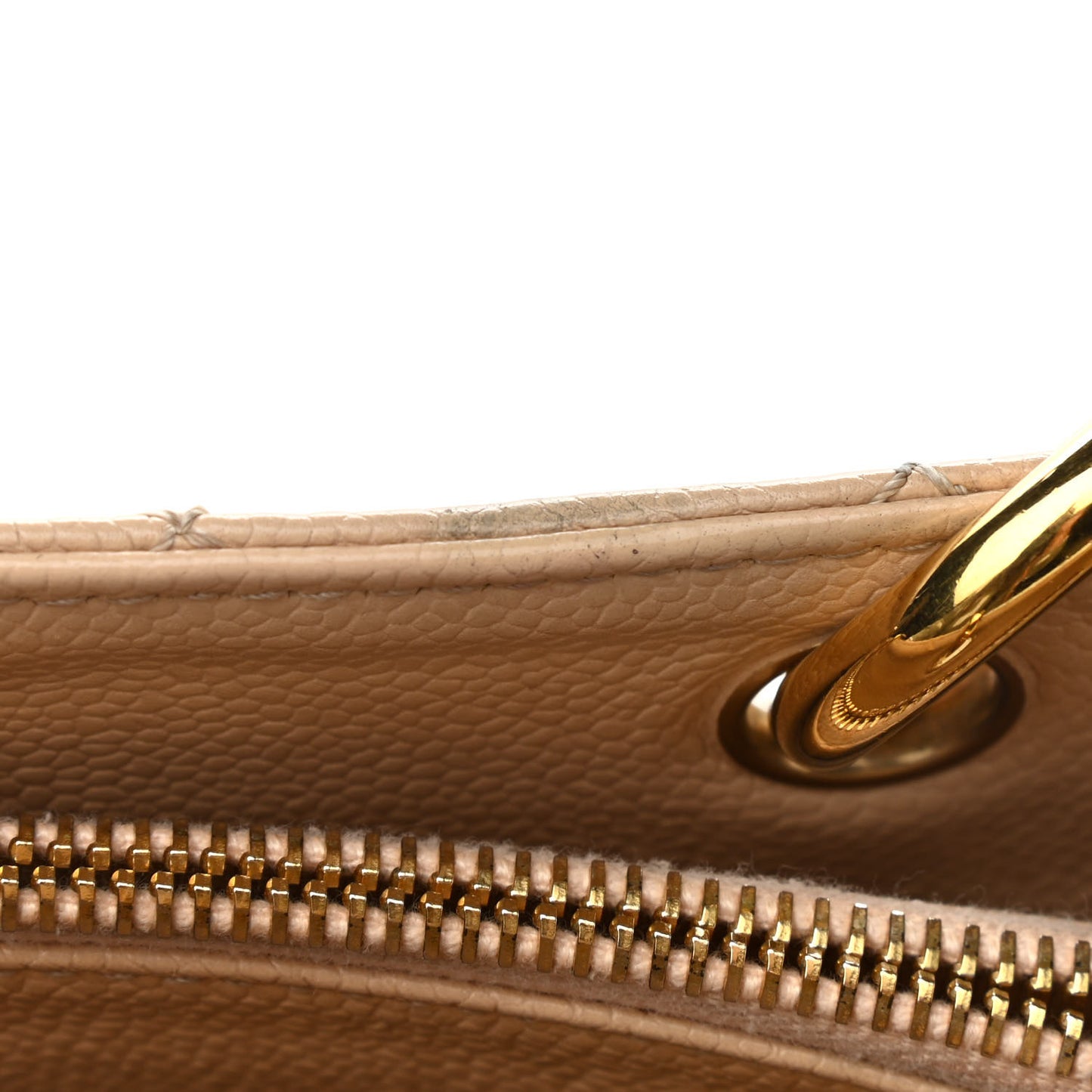 Caviar Quilted Grand Shopping Tote GST Beige Clair