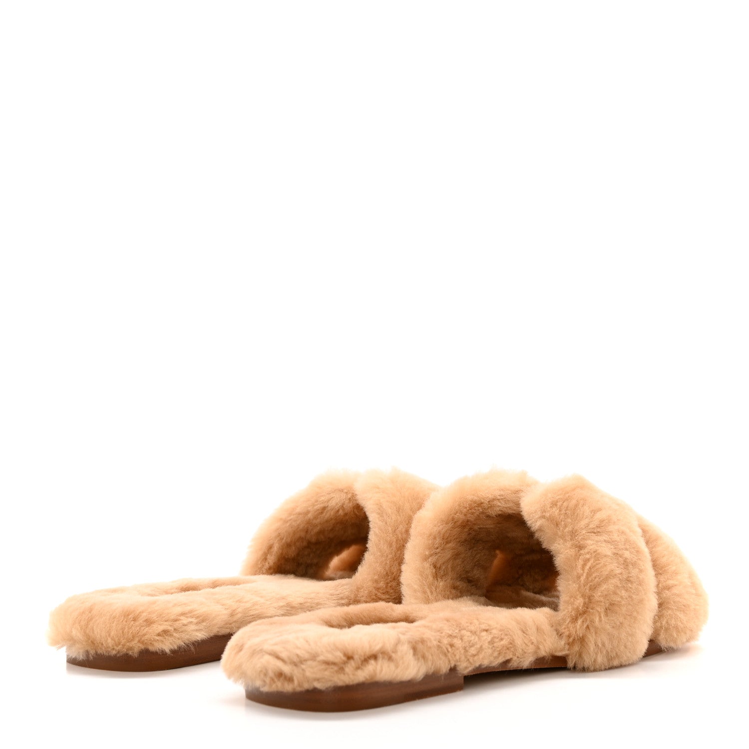 Hermes Woolskin Oran Sandals 39.5 Beige Argile 4 of 8