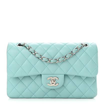Chanel Lambskin Quilted Small Double Flap Light Blue 1 of 15