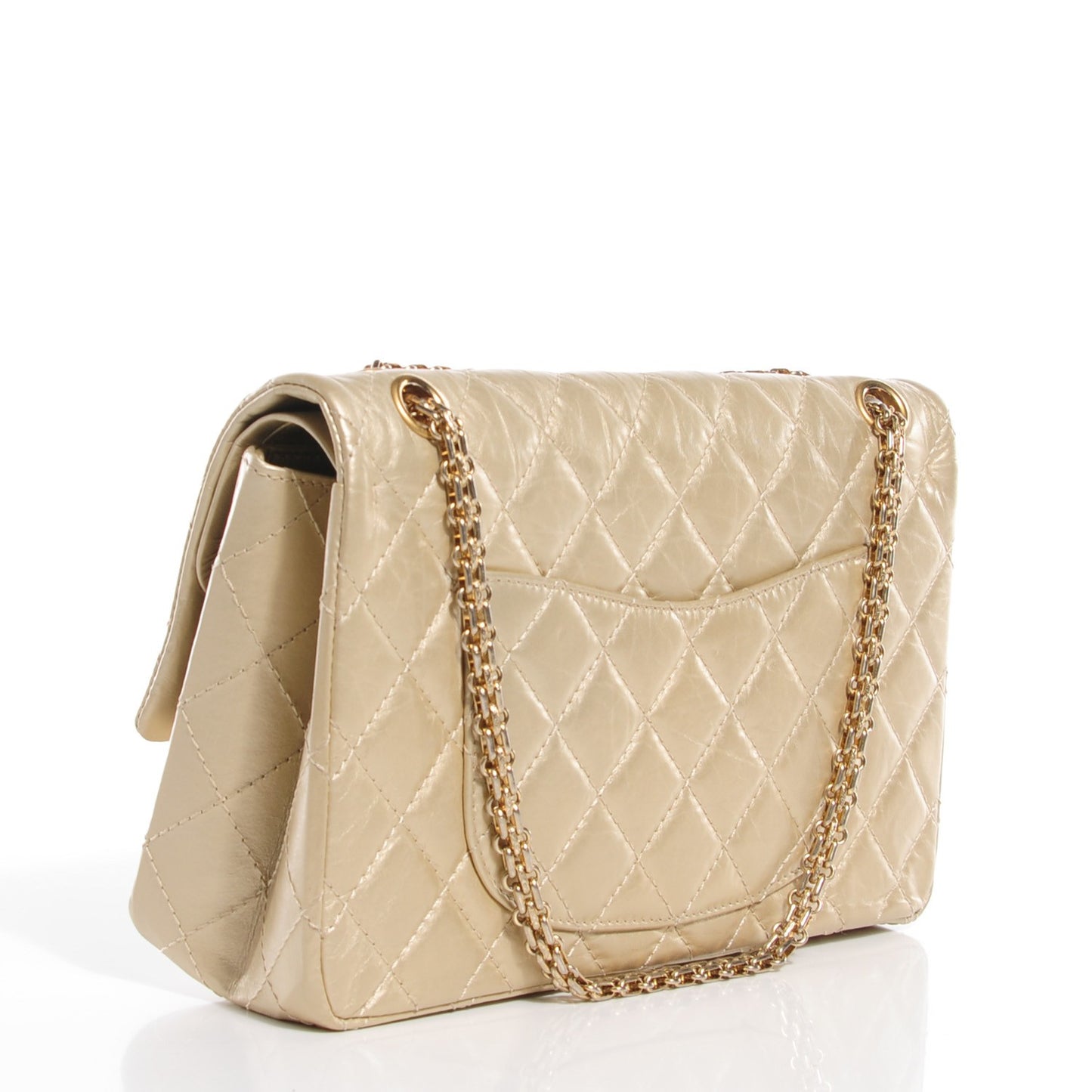 Metallic Aged Calfskin Quilted 2.55 Reissue 226 Flap Light Gold