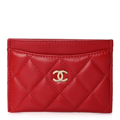 Chanel Lambskin Quilted Card Holder Red 1 of 11