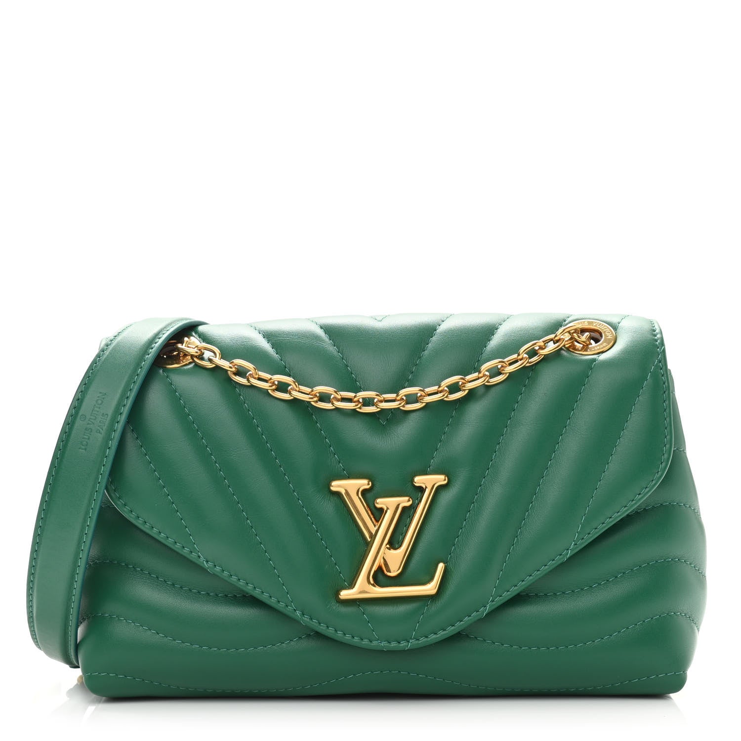 Louis Vuitton Calfskin New Wave Chain Bag MM NM Emerald 1 of 10