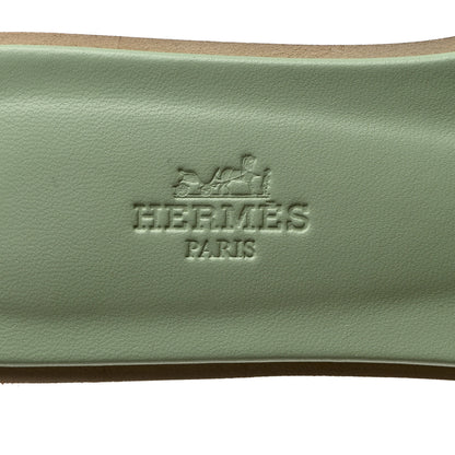 Hermes Epsom Oran Sandals 37 Vert Jade 7 of 9