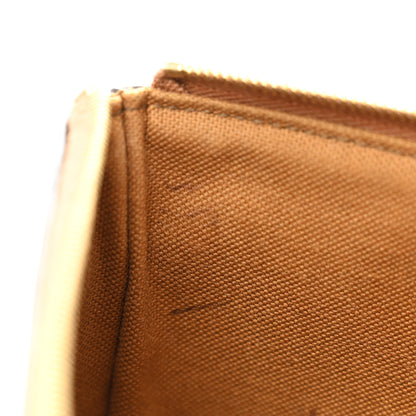 Celine Triomphe Canvas Lambskin Small Pouch Tan 8 of 10