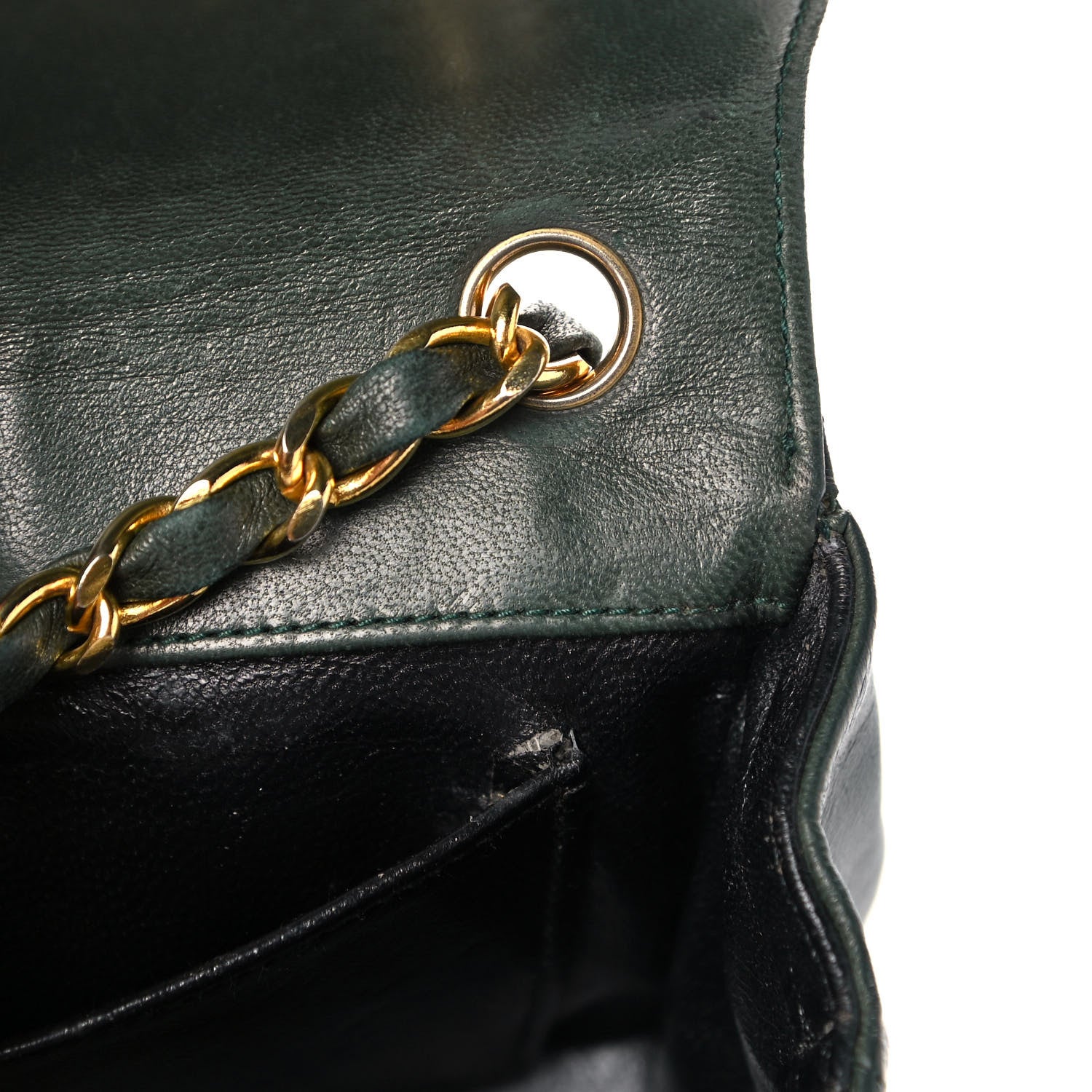 Chanel Lambskin Quilted Small Single Flap Green 8 of 13