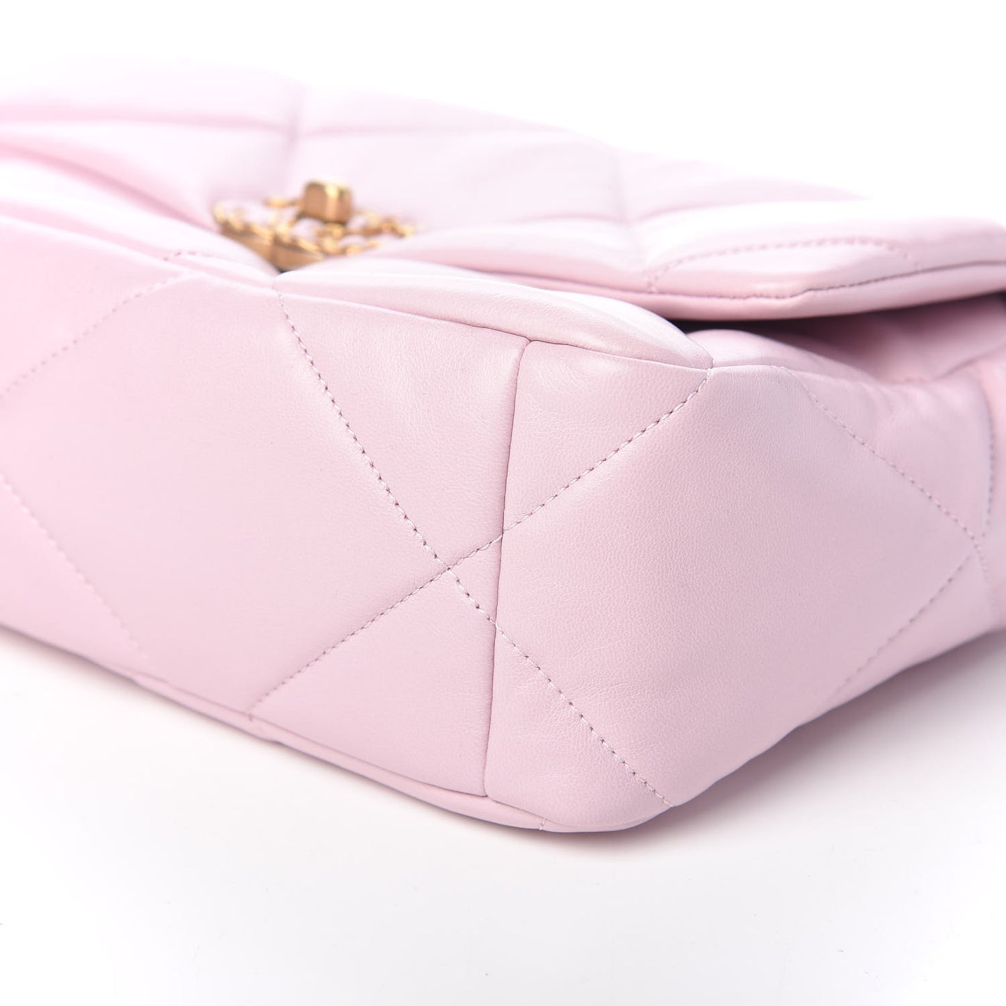 Lambskin Quilted Large Chanel 19 Flap Light Pink