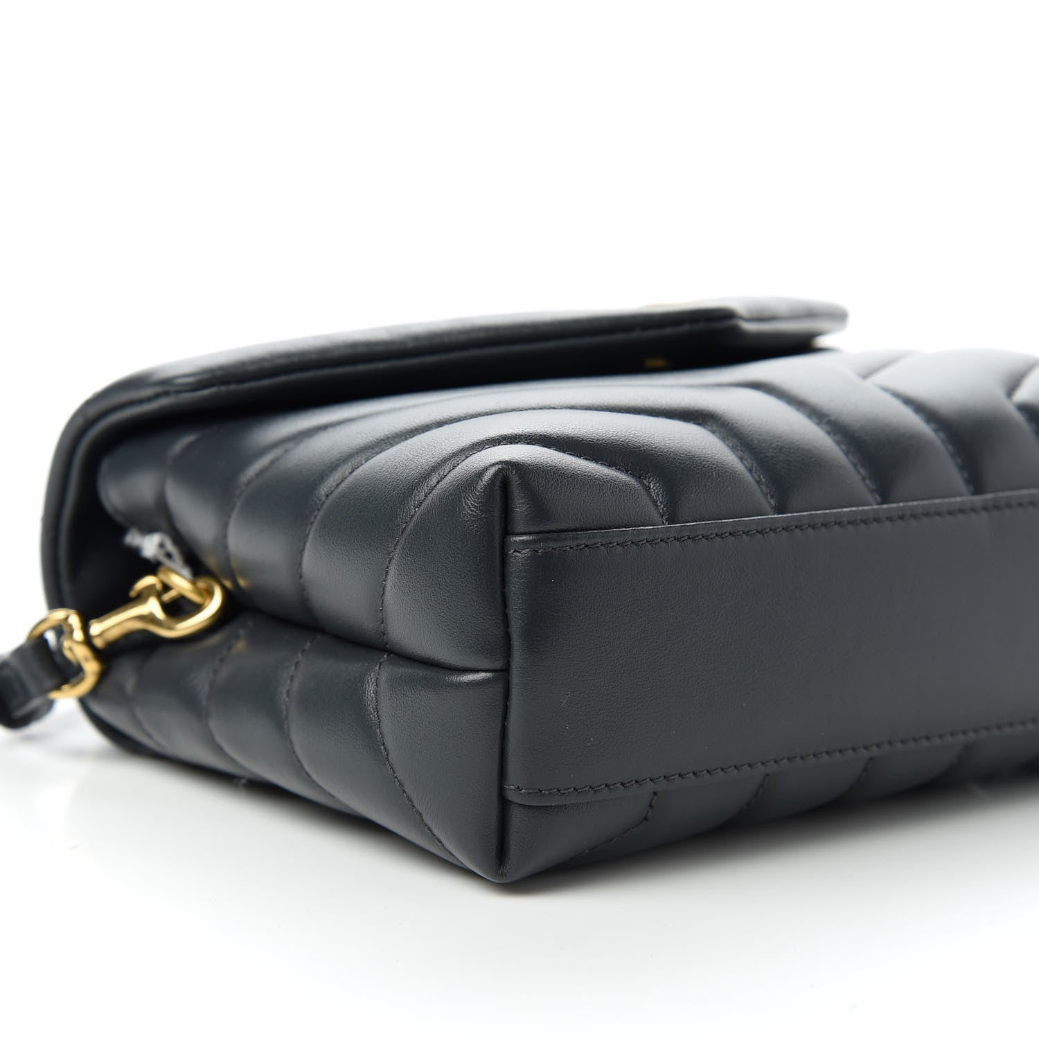 Saint Laurent Calfskin Y Quilted Monogram Toy Loulou Crossbody Bag Graphite 6 of 12