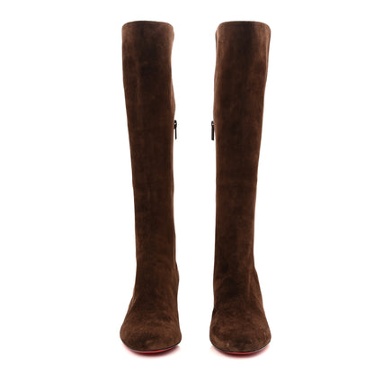 Christian Louboutin Suede Calfskin Jane Knee High 55 Boots 37.5 Cosme 3 of 8