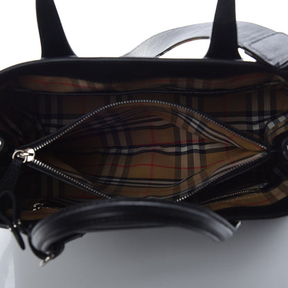 Burberry Derby Calfskin Medium Banner Tote Black 6 of 12