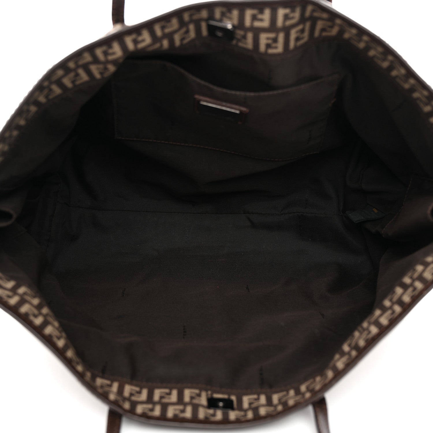 Fendi Zucchino Vitello Roll Tote Testa di Moro Beige 5 of 12