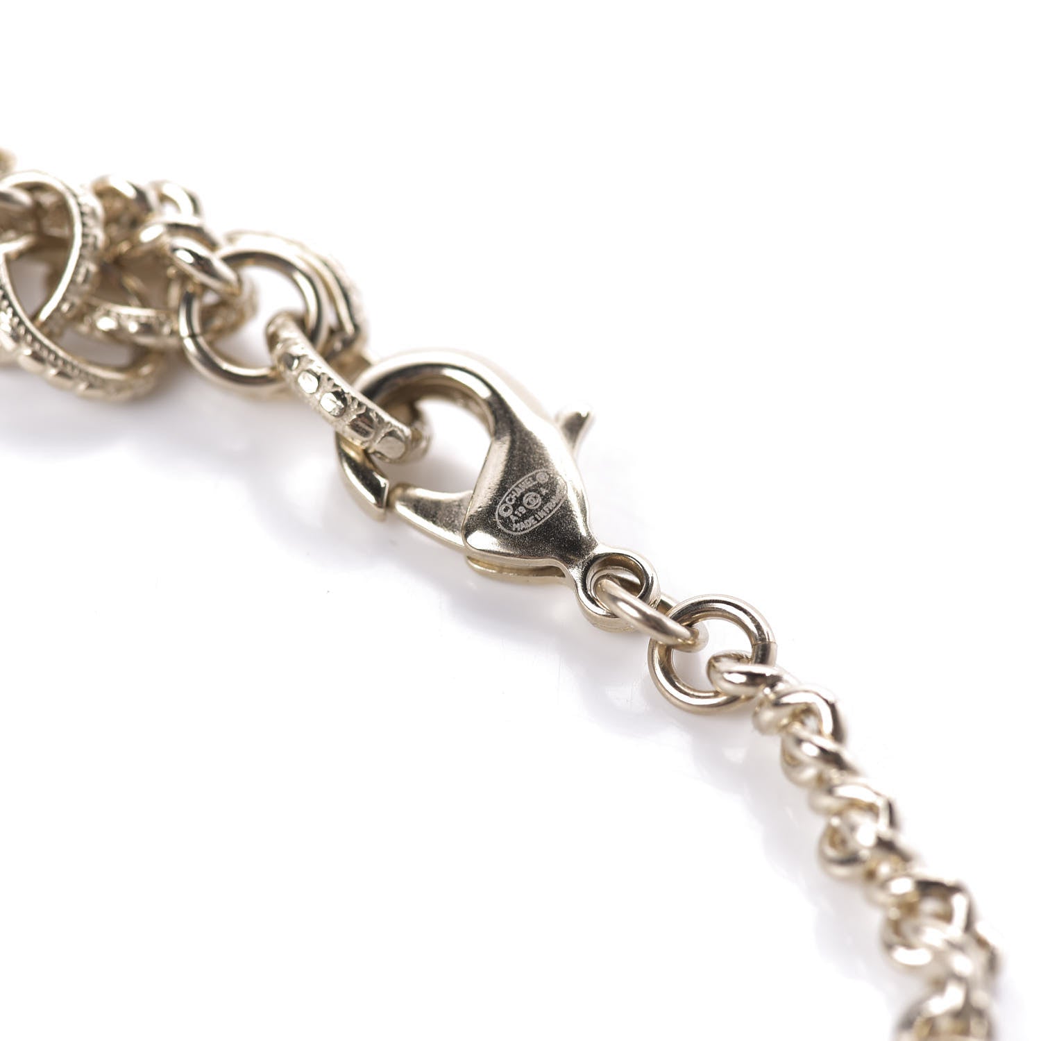 Chanel Pearl Beaded Crystal CC Long Necklace Gold Black White 6 of 7