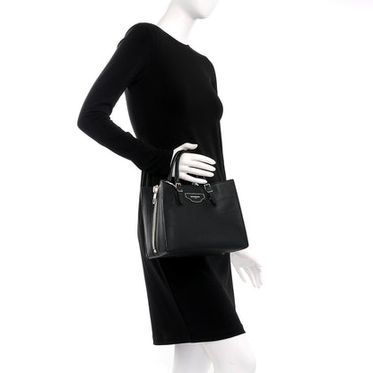 Balenciaga Grained Calfskin Plate Hardware Papier A6 Zip Around Tote Black 3 of 7