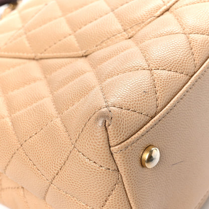 Chanel Caviar Lizard Embossed Quilted Small Coco Handle Flap Beige 12 of 16