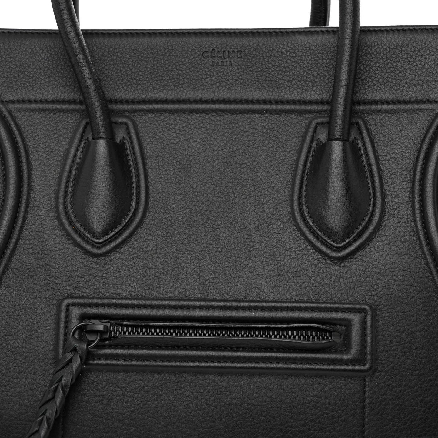 Grained Calfskin Medium Phantom Luggage Black