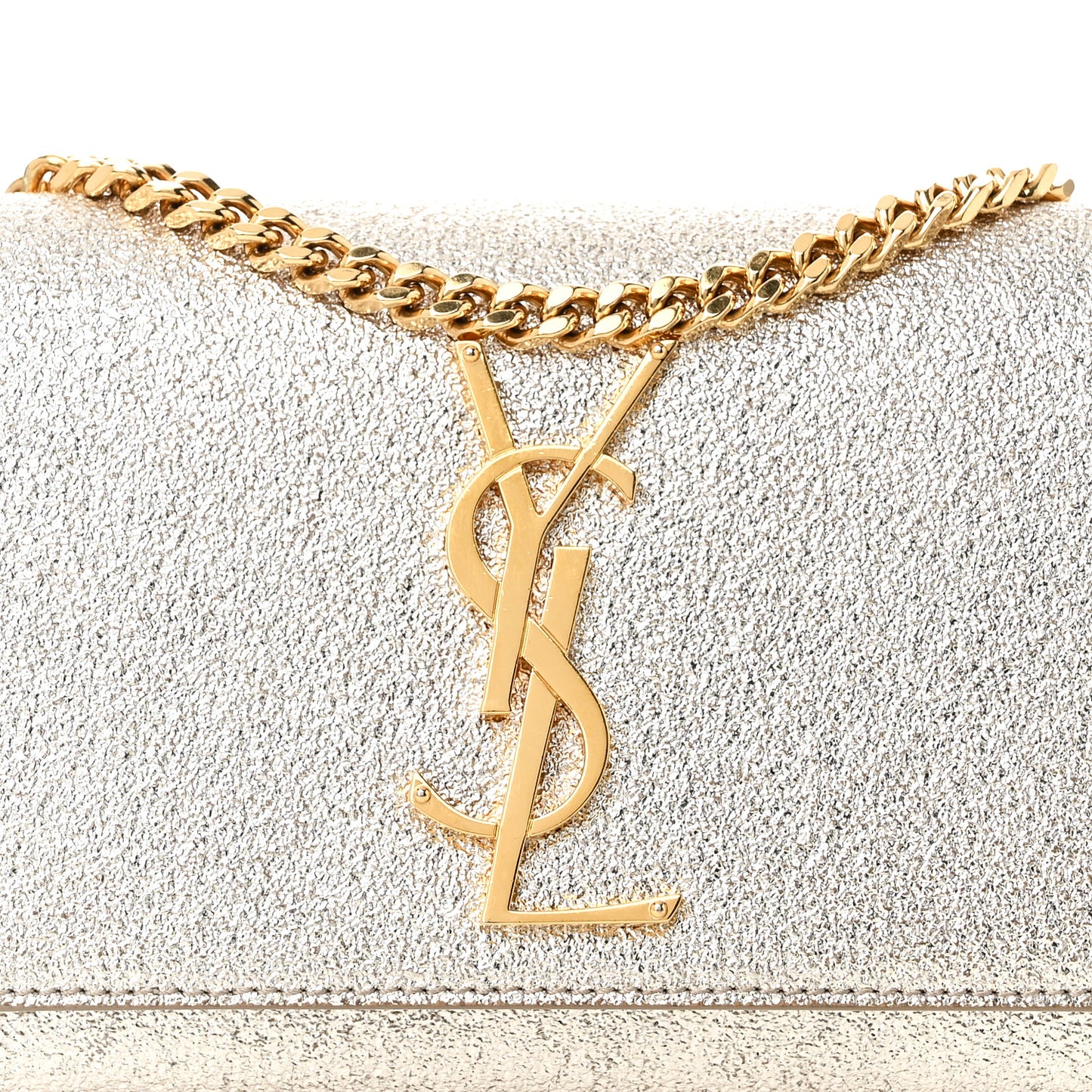 Metallic Calfskin Small Classic Monogram Kate Satchel Platine