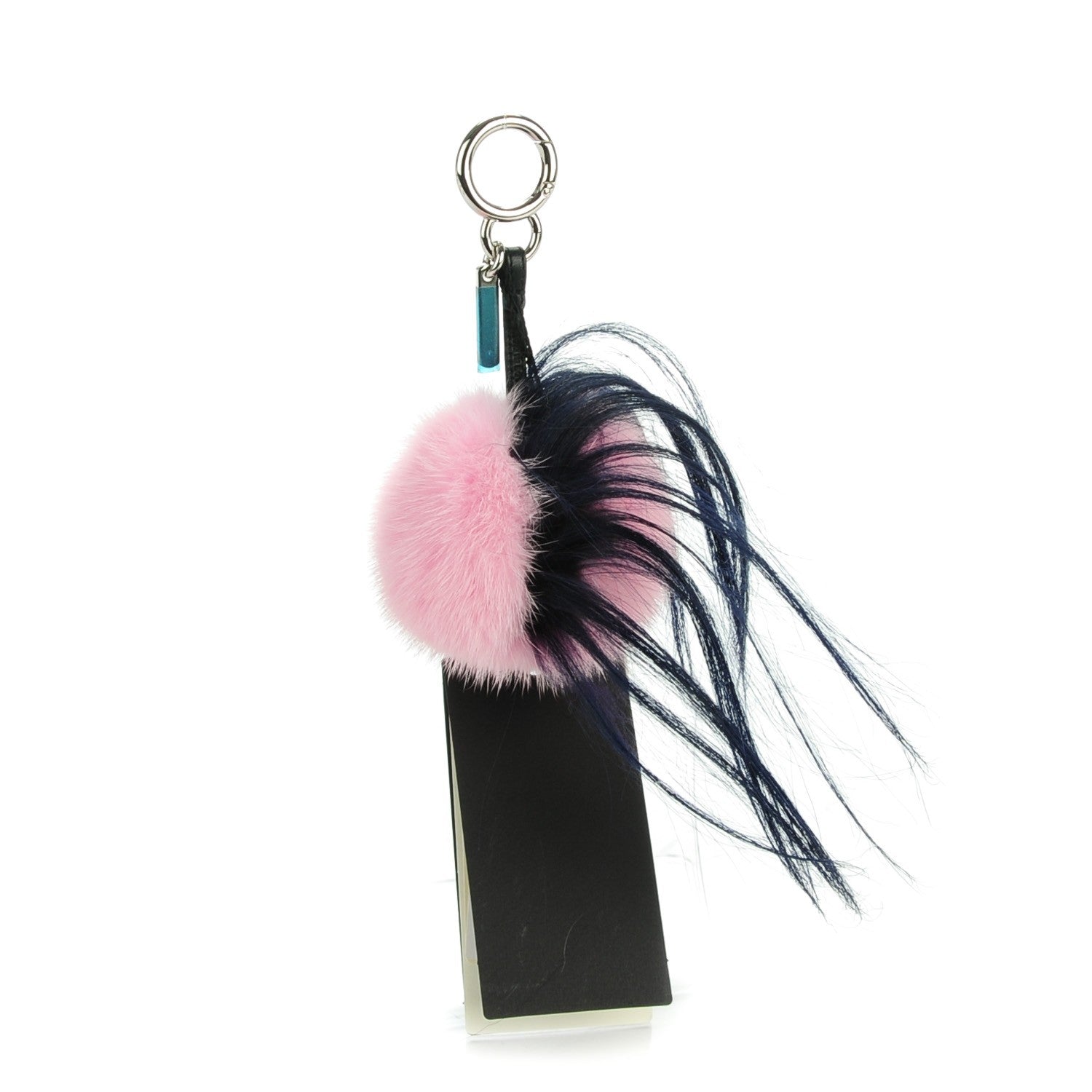Fendi Mink Goat Fur QuTweet Bag Bug Charm Marshmallow Black 3 of 5