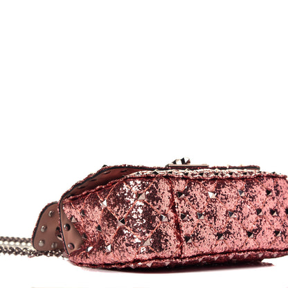 Valentino Garavani Glitter Mini Rockstud Spike Shoulder Bag Antique Pink 7 of 8