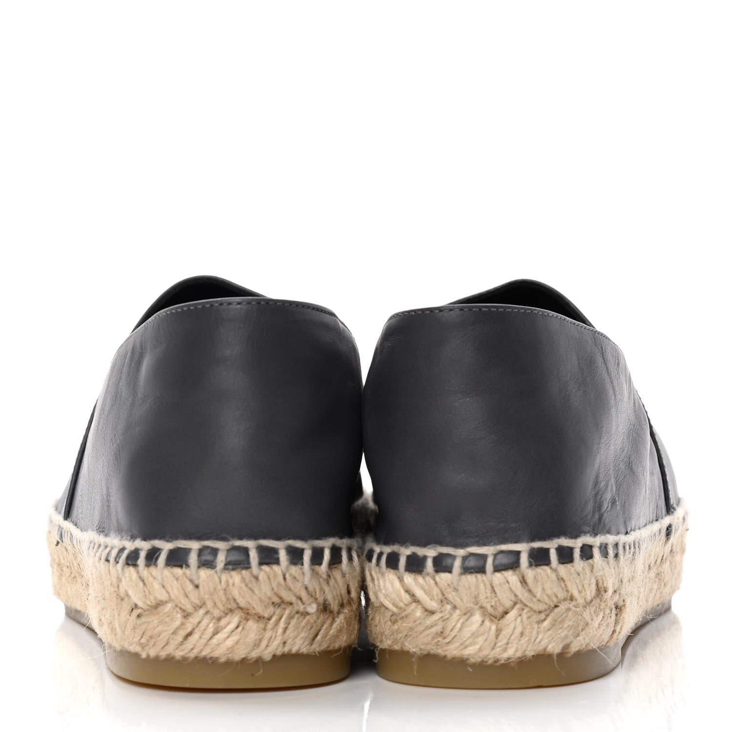 Chanel Calfskin Kid Suede CC Espadrilles 39 Dark Gray Black 6 of 9