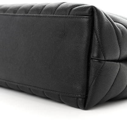 Saint Laurent Grain de Poudre Calfskin Y Quilted Monogram Medium Loulou Chain Satchel Black 10 of 11