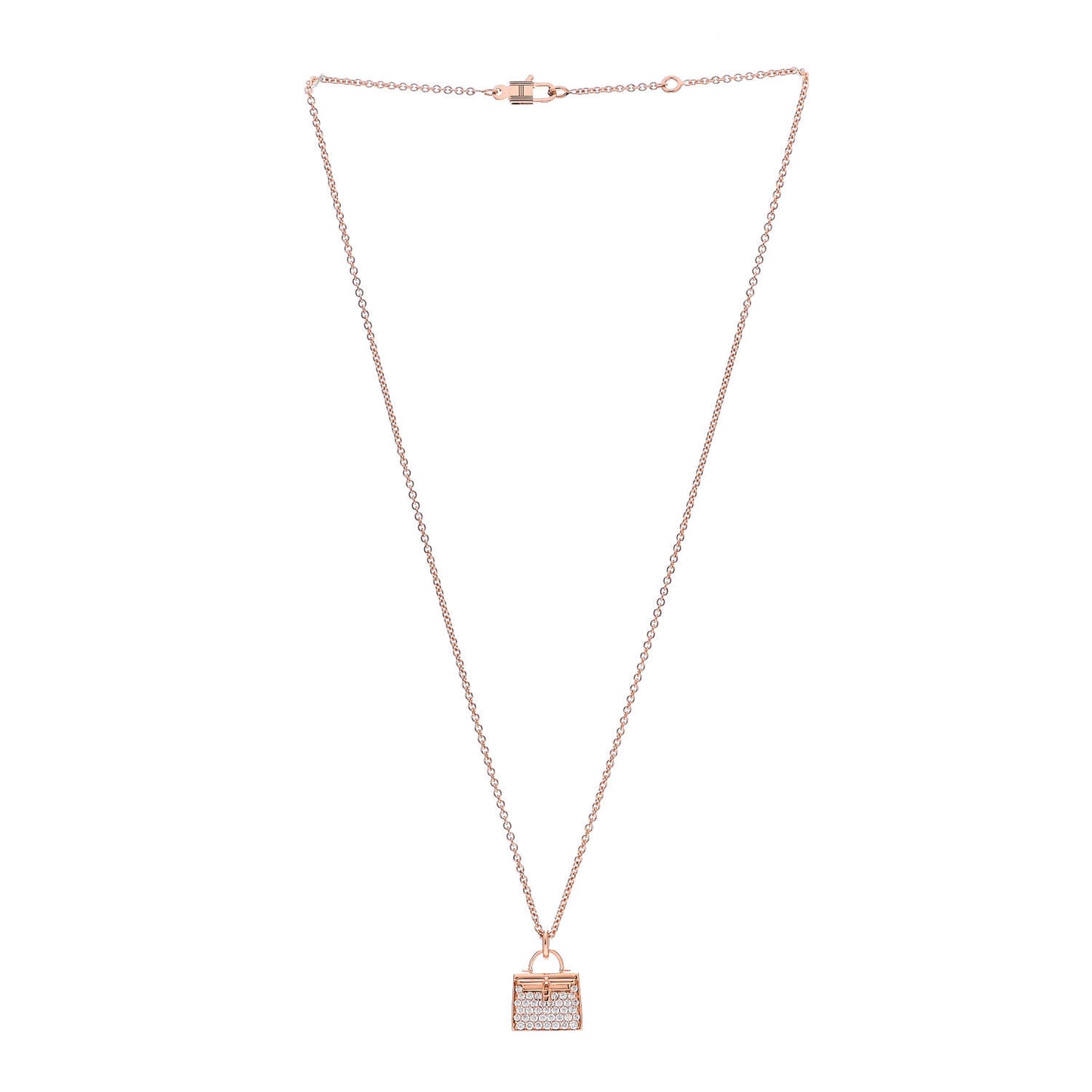 18K Rose Gold Diamond Kelly Amulettes Pendant Necklace