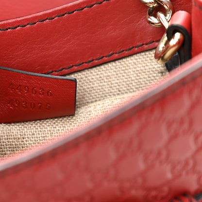 Gucci Soft Microguccissima Mini Emily Chain Shoulder Bag Rosso 7 of 10
