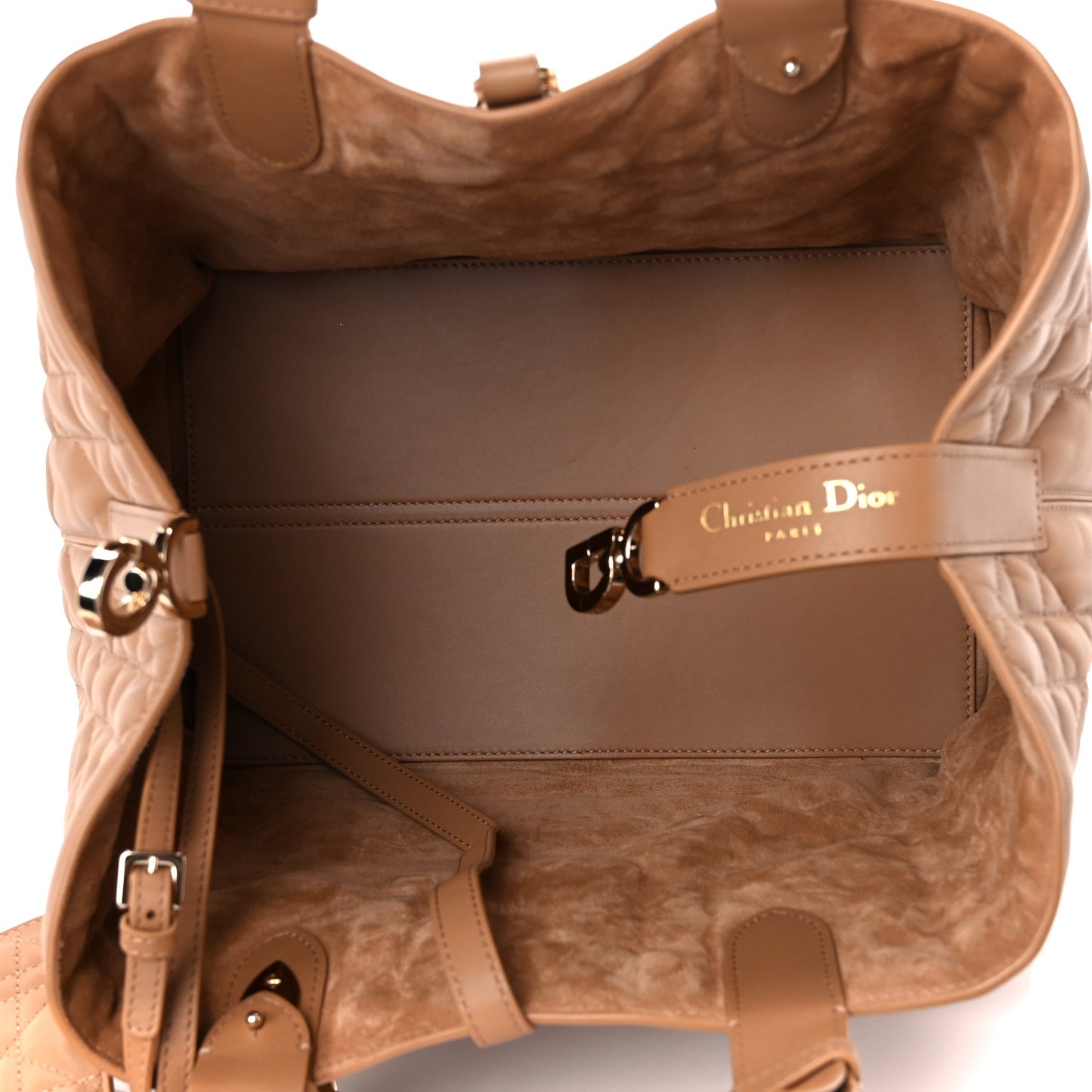 Calfskin Macrocannage Medium Toujour Powder Tan