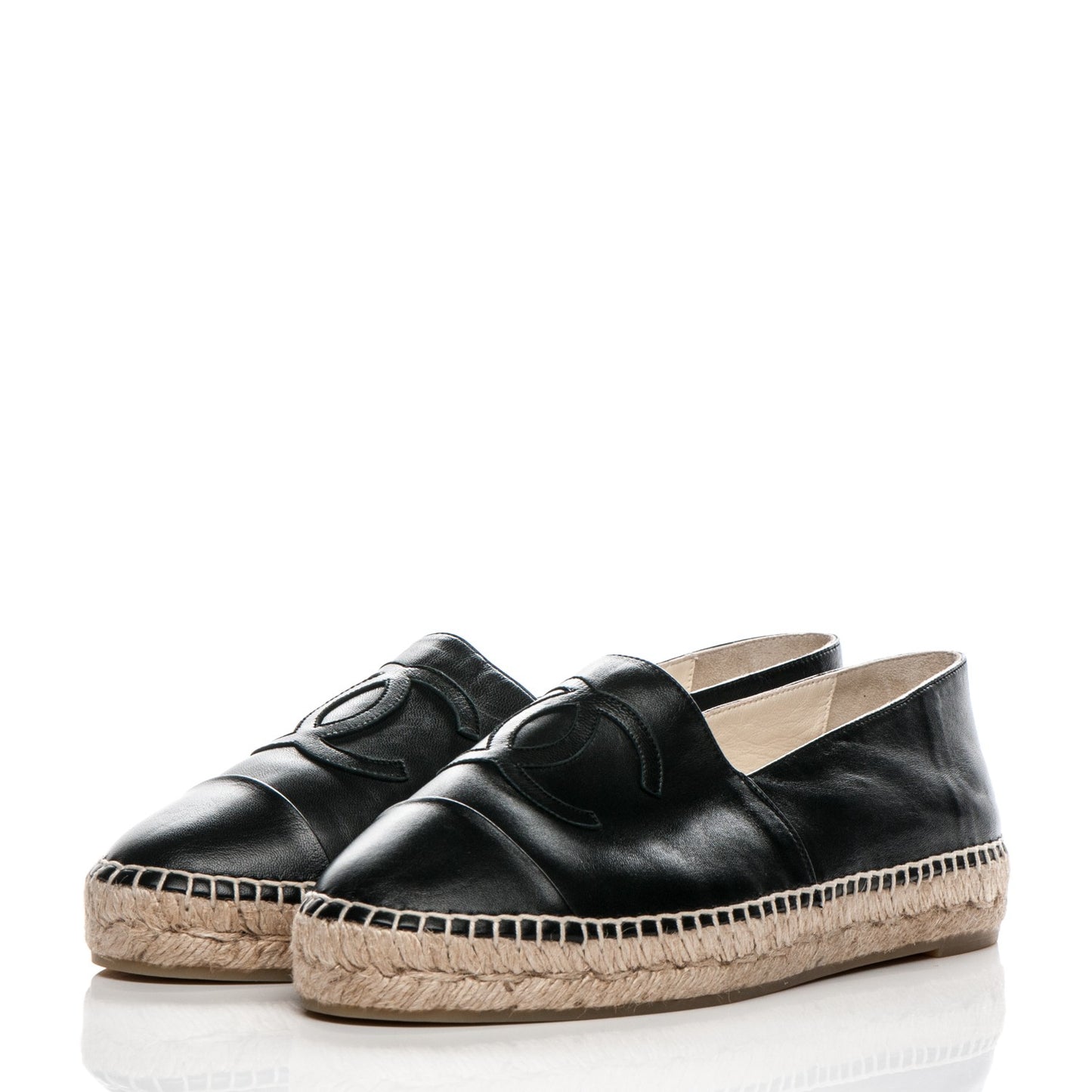 Lambskin CC Espadrilles 40 Black