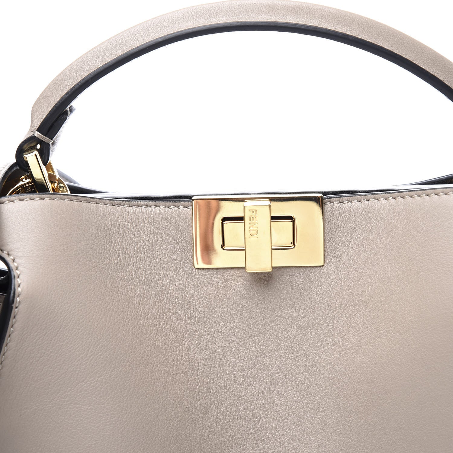 Fendi Vitello Medium Peekaboo Iconic Essentially Satchel Grey 8 of 9
