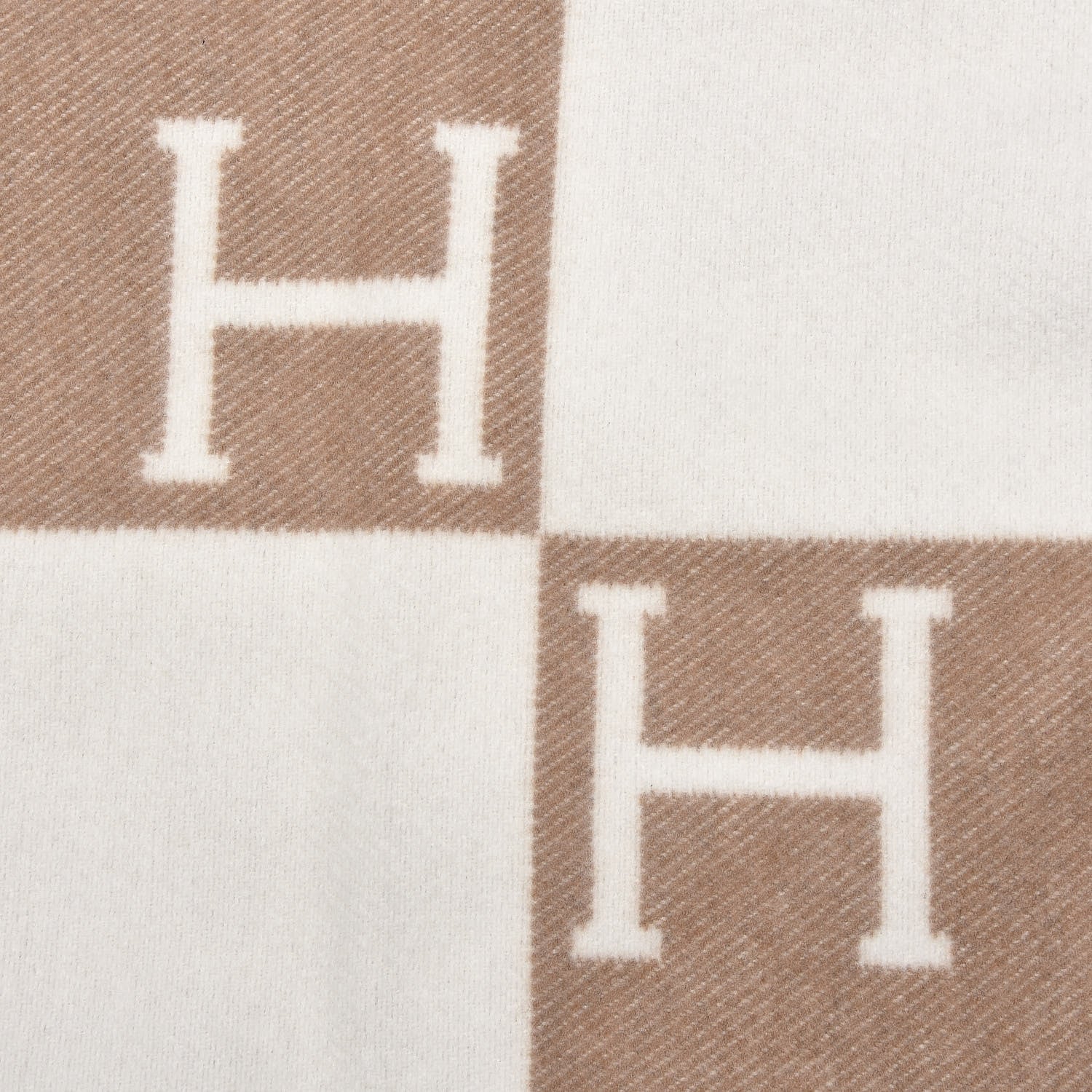 Hermes Wool Cashmere Avalon Baby Blanket Noisette Moyen White 4 of 5