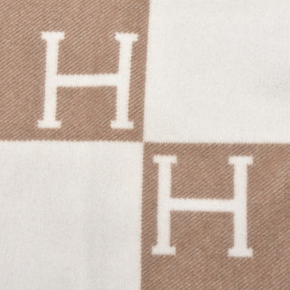 Hermes Wool Cashmere Avalon Baby Blanket Noisette Moyen White 4 of 5