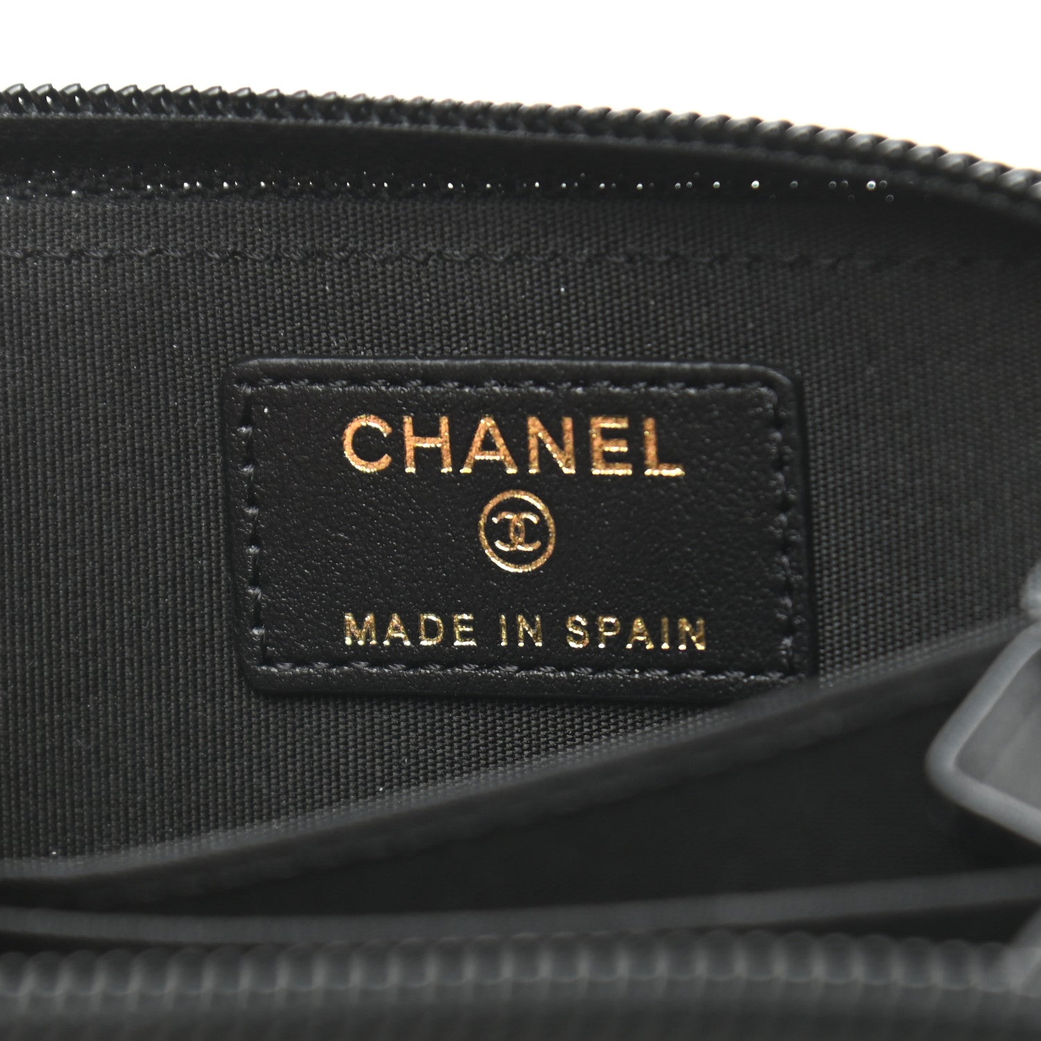 Chanel Caviar Quilted Boy Zip Around Coin Purse Wallet Black 5 of 7