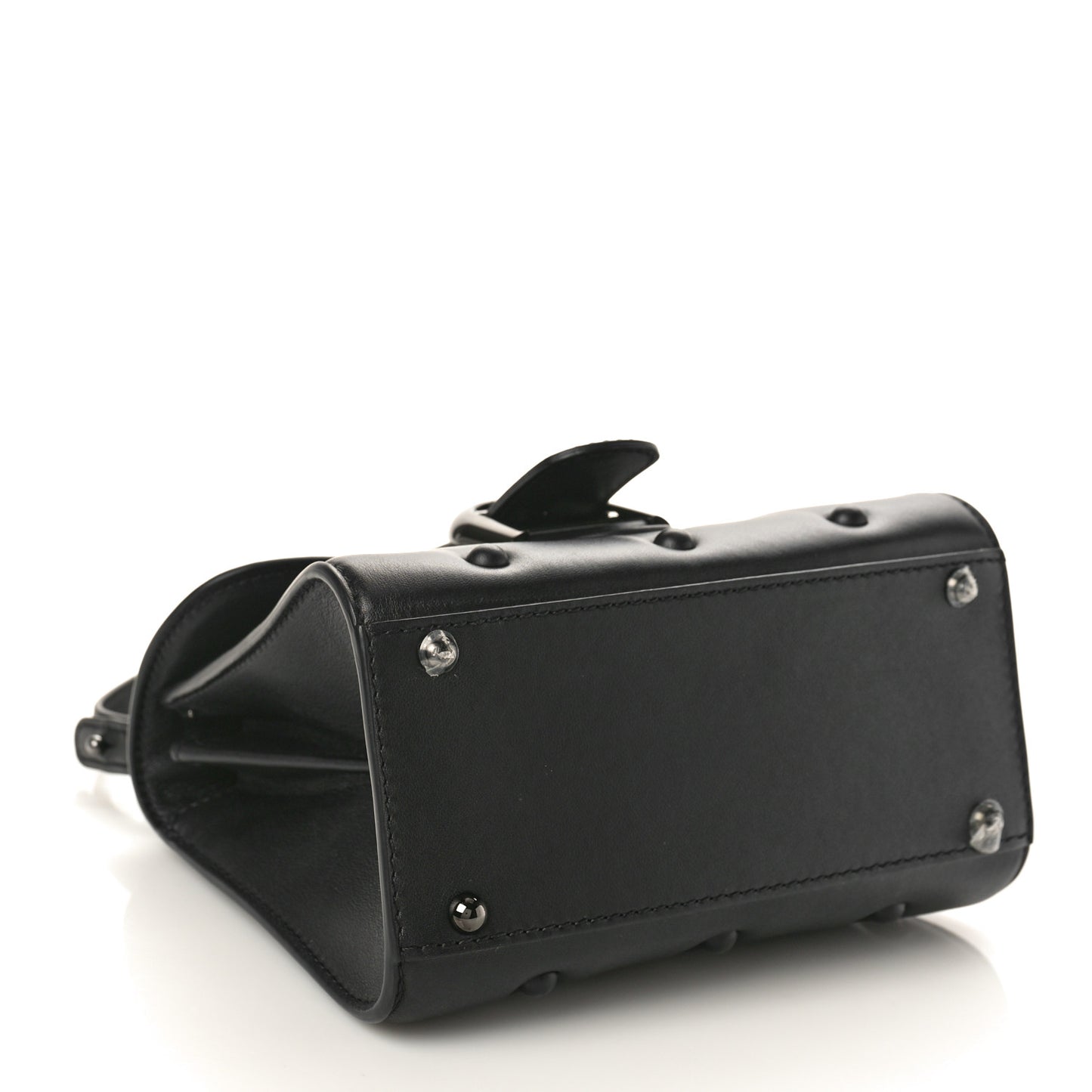 Grained Rodeo Calfskin Quilted Mini Brillant Satchel Black