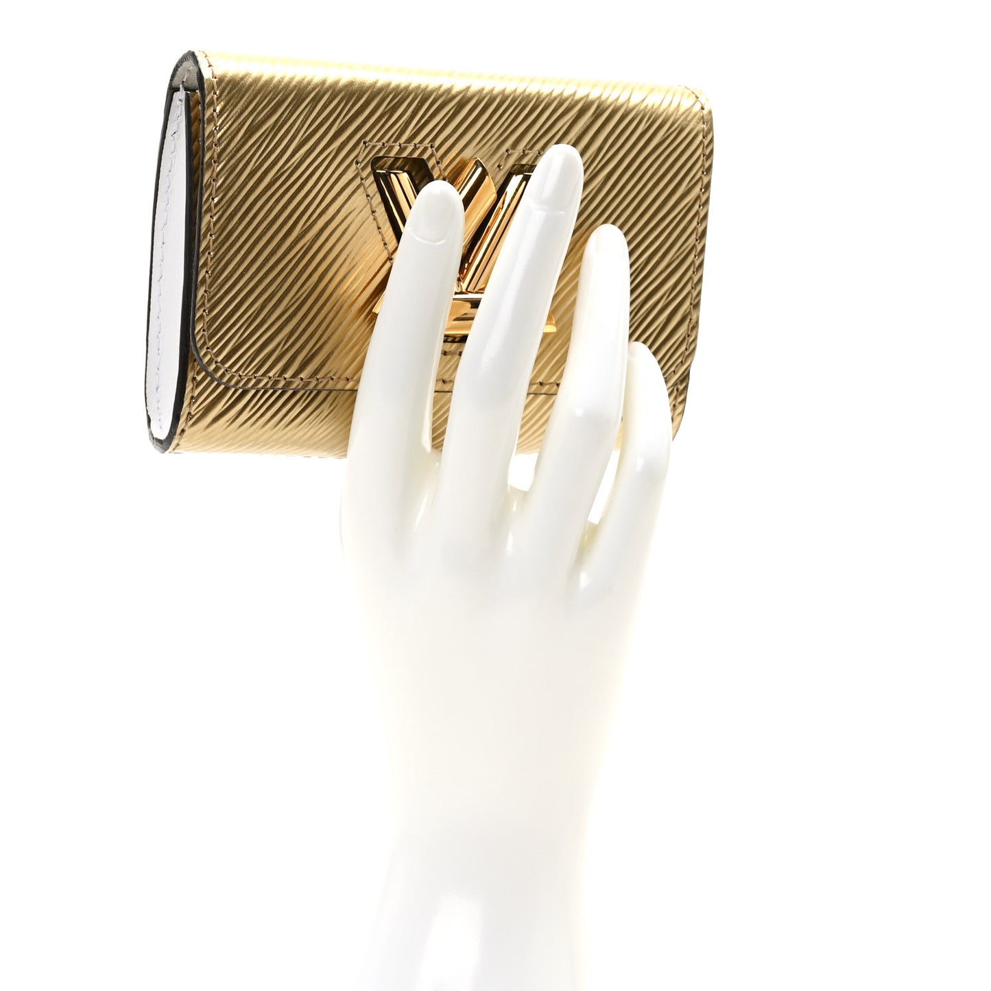 Epi Twist Card Case Gold Twisty White
