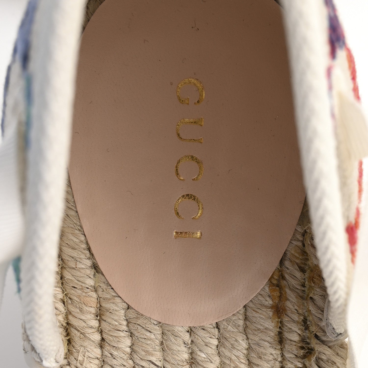 Gucci Linen Psychedelic Mini GG Monogram Ankle Wrap Platform Espadrille Wedge Sandals 41 Multicolor Mystic White 8 of 11