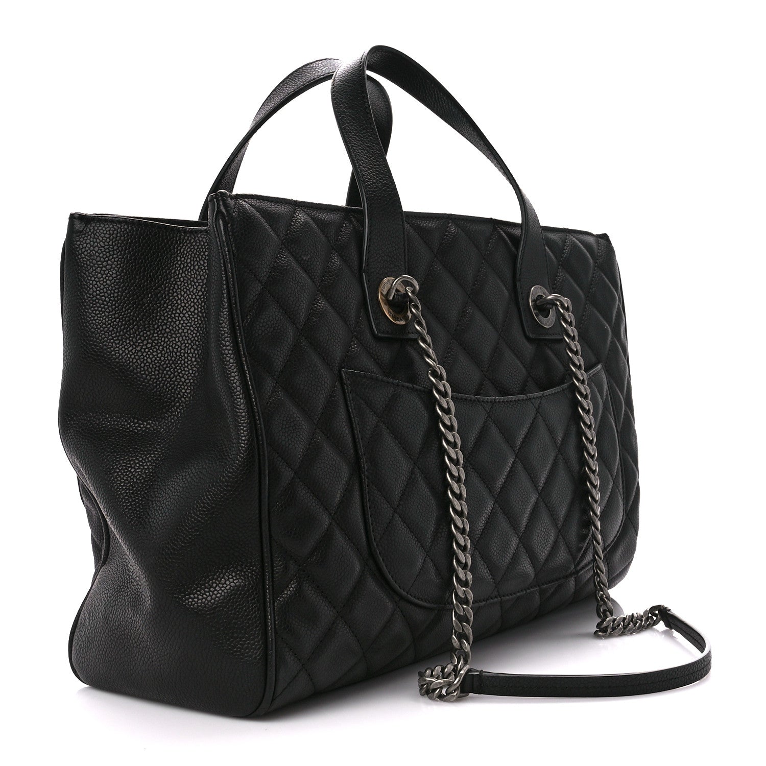 Chanel Caviar Quilted Large Casual Pocket Tote Black 3 of 13