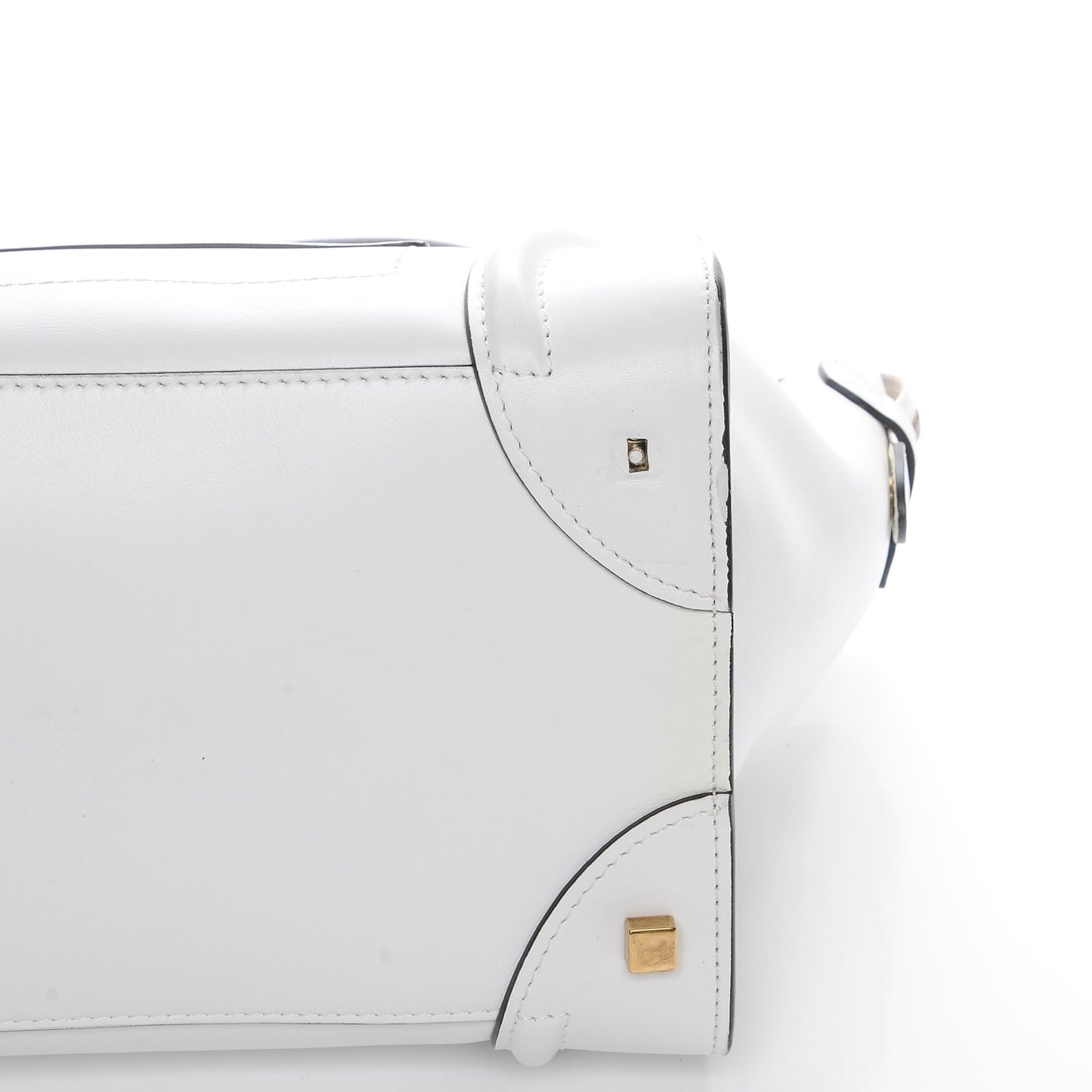 Satin Calfskin Mini Bi-Color Luggage White Black