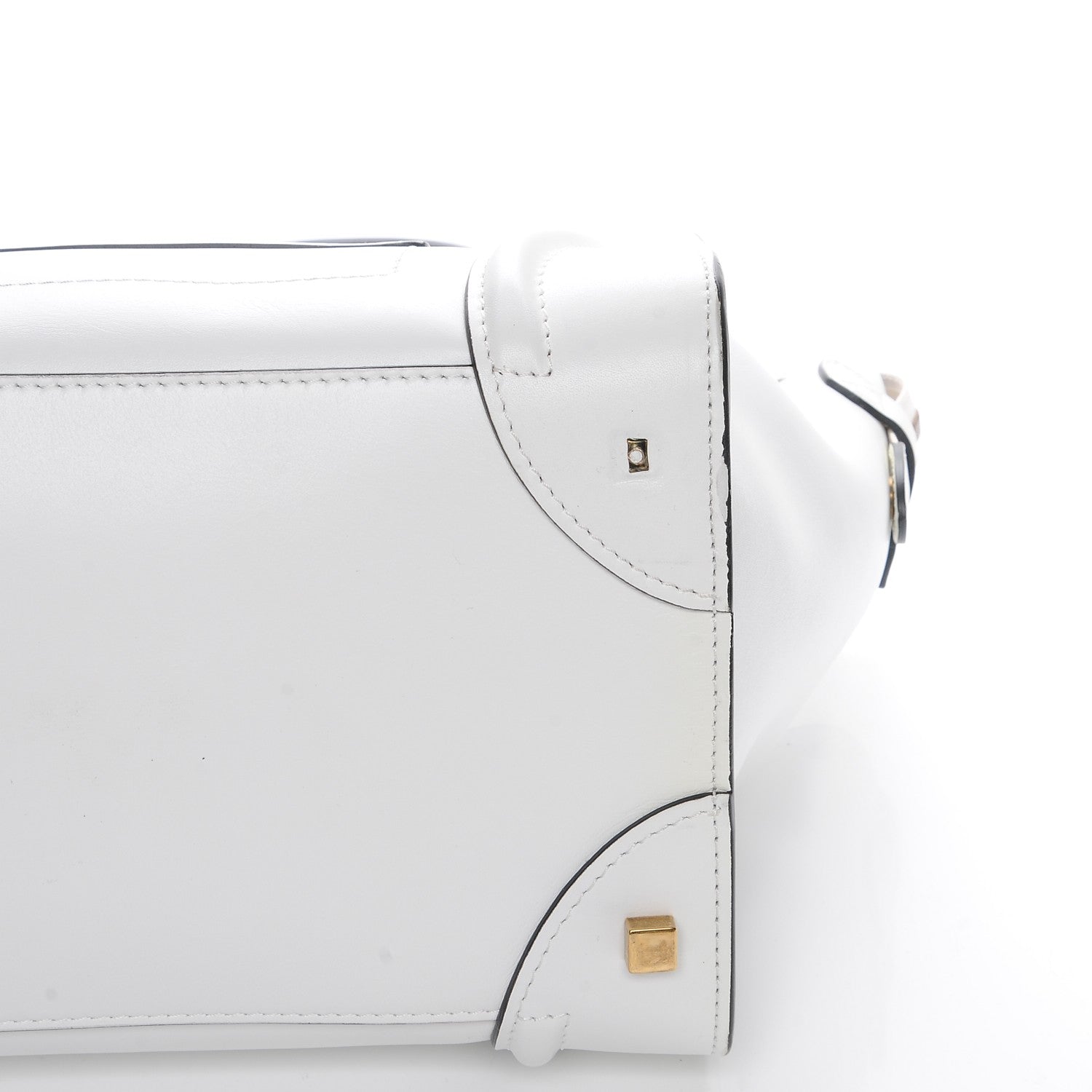 Celine Satin Calfskin Mini Bi-Color Luggage White Black 9 of 9
