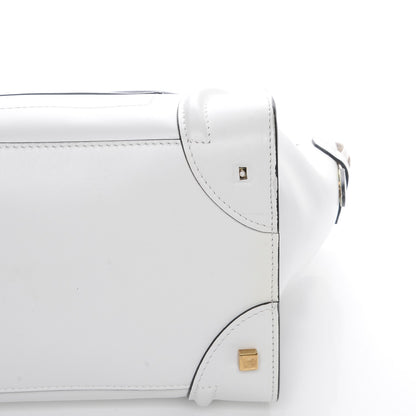 Celine Satin Calfskin Mini Bi-Color Luggage White Black 9 of 9