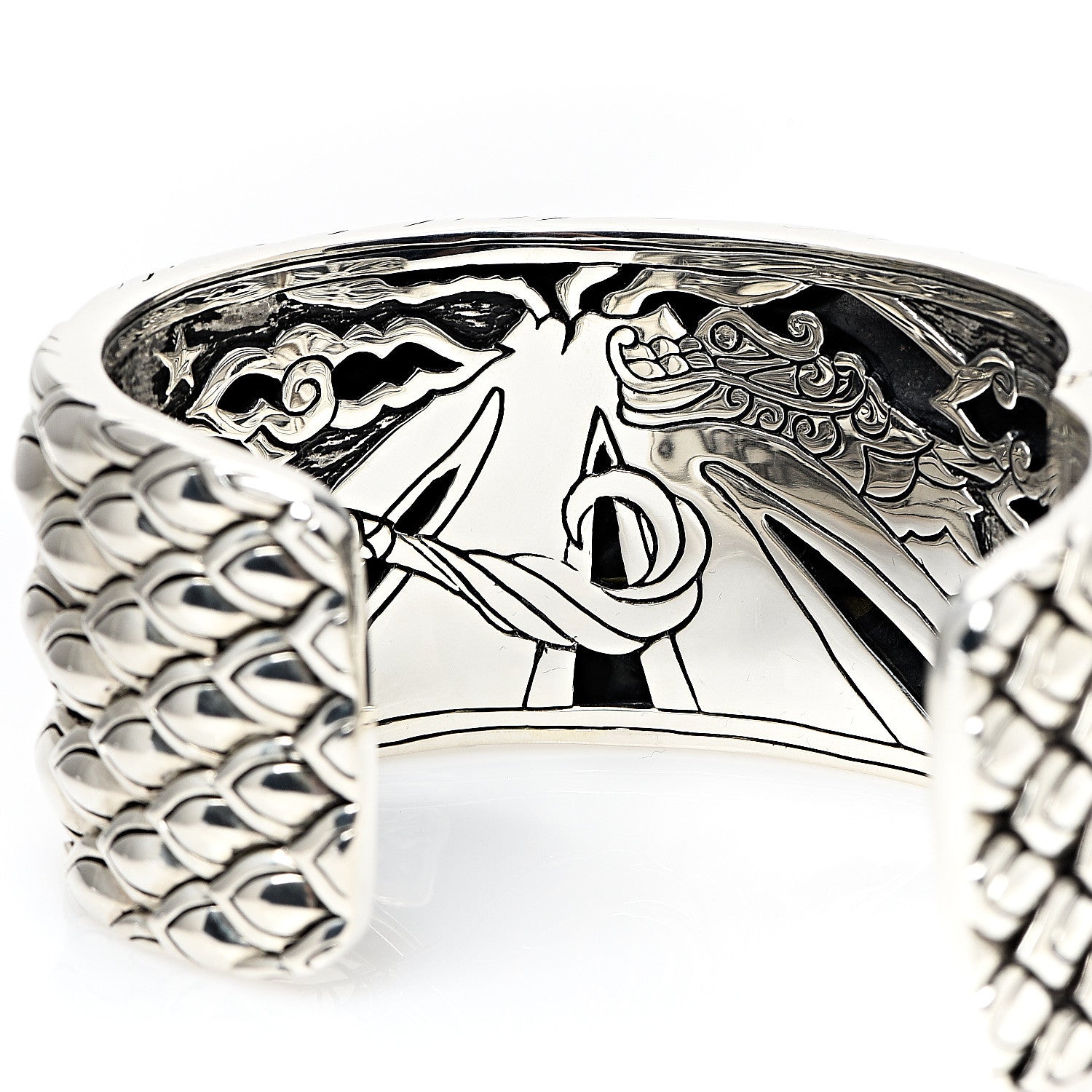 John Hardy Sterling Silver 18K Yellow Gold Wide Naga Legends Cuff Bracelet 5 of 5