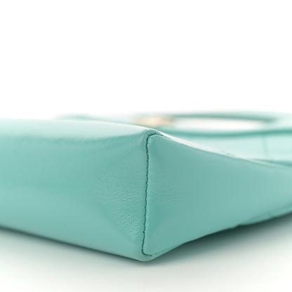 Chanel Shiny Crumpled Calfskin Quilted Nano 31 Shopping Bag Turquoise 10 of 15