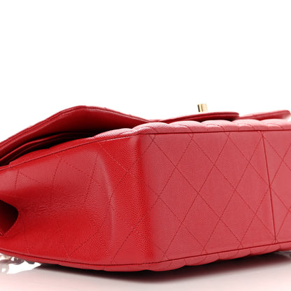 Chanel Caviar Quilted Jumbo Double Flap Red 9 of 14