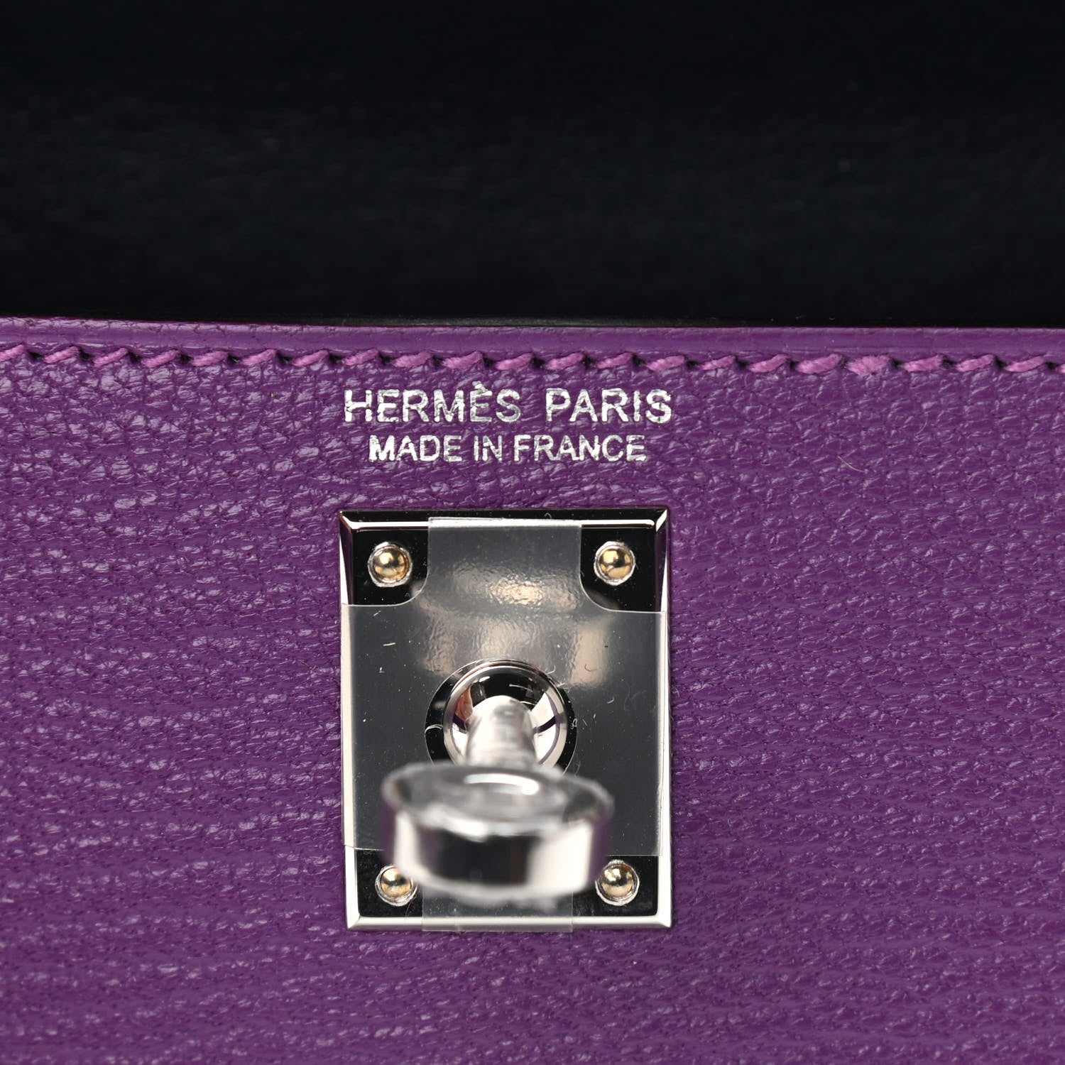 Hermes Chevre Mysore Verso Mini Kelly Sellier 20 Violet Bleu Marine 6 of 9