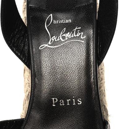 Christian Louboutin Goatskin Mariza Zeppa 130 Espadrille Sandals 38 Black 7 of 7