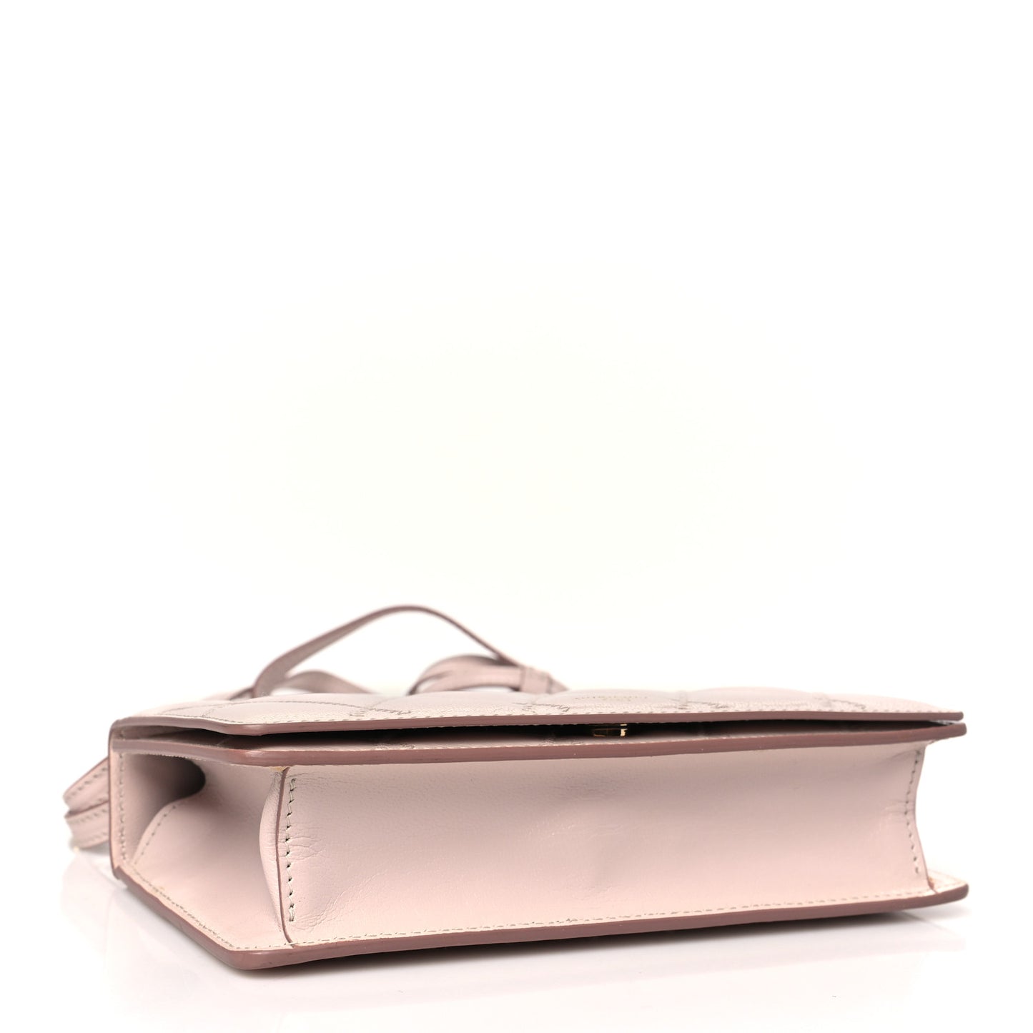 Goatskin Quilted GV3 Strap Wallet Pale Pink