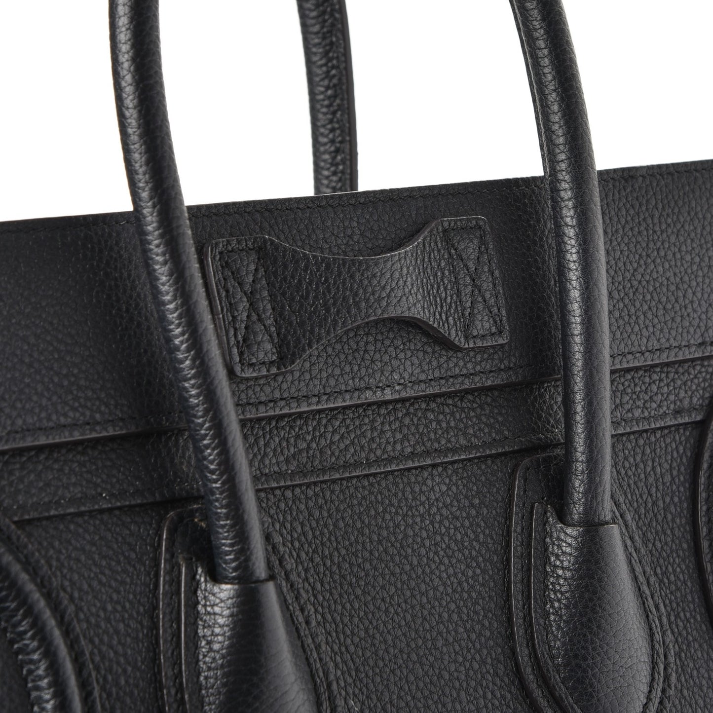 Drummed Calfskin Micro Luggage Black